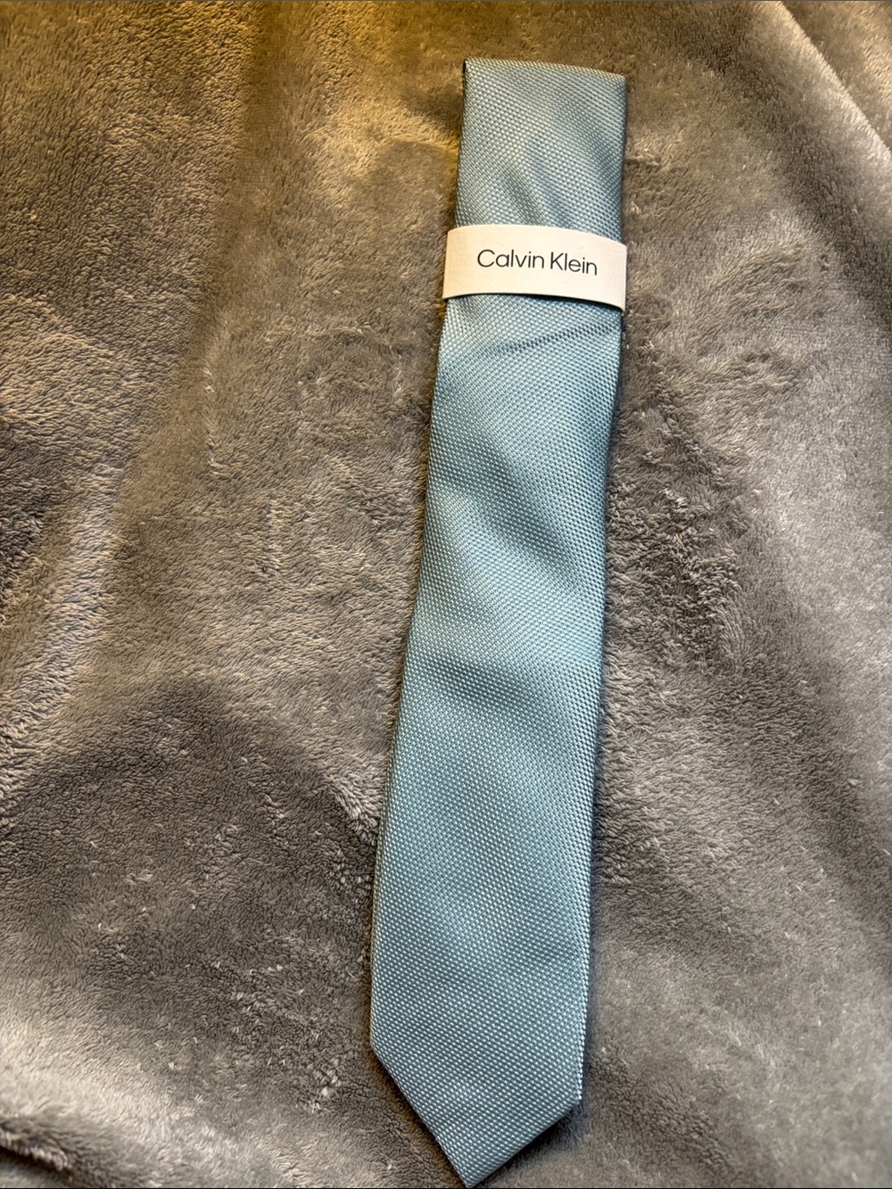 Calvin Klein Men's Teal Blue Micro-Texture Tie
